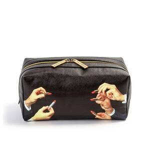 SELETTI ToiletPaper Lipstick Print Wash Cosmetic Bag NWT $229